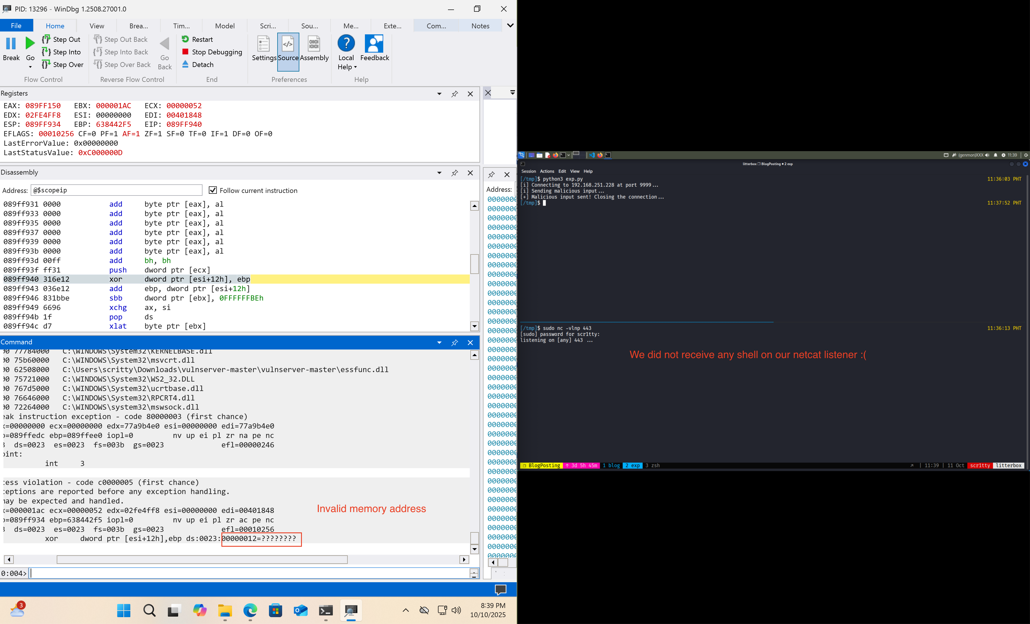 invalid-memory-address-no-shell