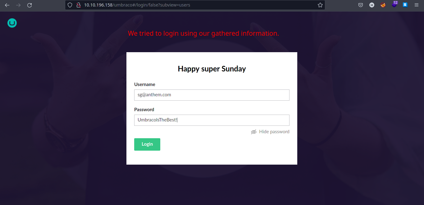 Umbraco Login