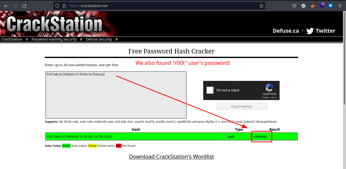 r00t hash cracked